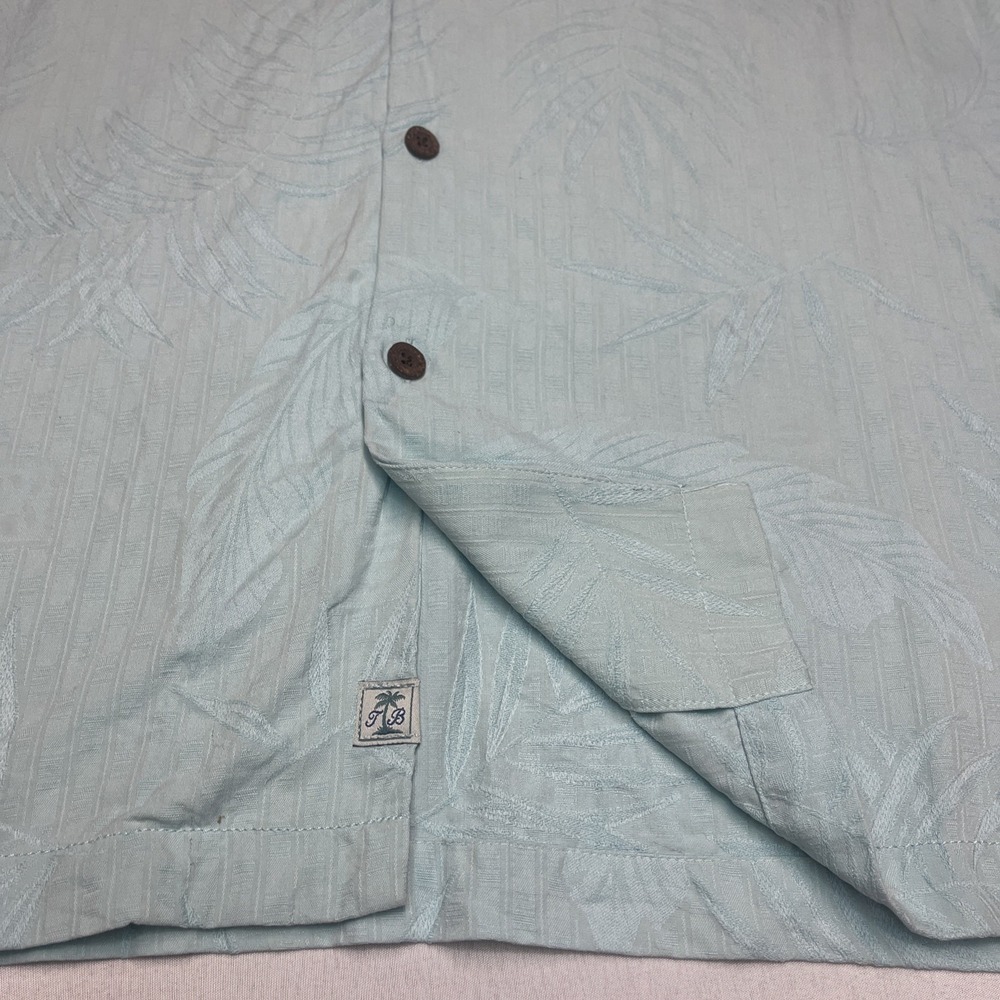 Tommy Bahama 100% Silk Hawaiian Button Up Short Sleeve Blue Floral Men's Medium - Picture 4 of 7